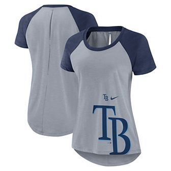 Women's Nike Heather Gray Tampa Bay Rays Summer Breeze Raglan Fashion T-Shirt