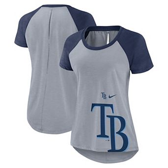 Women's Nike Heather Gray Tampa Bay Rays Summer Breeze Raglan Fashion T-Shirt