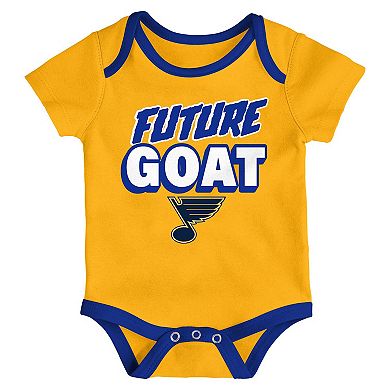 Newborn St. Louis Blues Loyal Buddies Three-Pack Bodysuit Set