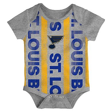 Newborn St. Louis Blues Loyal Buddies Three-Pack Bodysuit Set