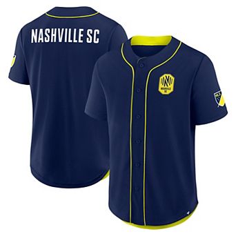 Men's Fanatics Navy Nashville SC Injury Time Baseball Jersey