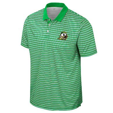 Men's Colosseum Green Oregon Ducks Striped Polo