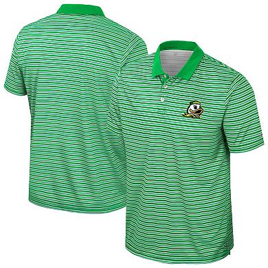 Men's Colosseum Green Oregon Ducks Striped Polo