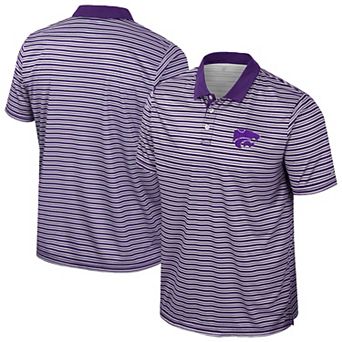 Men's Colosseum Purple Kansas State Wildcats Striped Polo