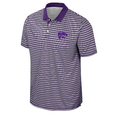 Men's Colosseum Purple Kansas State Wildcats Striped Polo