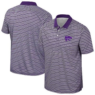 Men's Colosseum Purple Kansas State Wildcats Striped Polo
