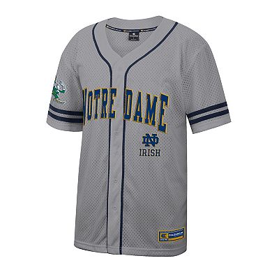 Men's Colosseum Gray Notre Dame Fighting Irish Free Spirited Baseball Jersey