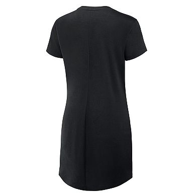 Women's Fanatics Black New Orleans Saints Ruched Drape T-Shirt Dress