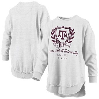 Women's Pressbox Heather Gray Texas A&M Aggies Field Day Melange Poncho Pullover Sweatshirt