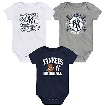 Infant Navy New York Yankees Batter Up 3-Pack Bodysuit Set