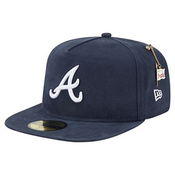 Men's New Era Navy Atlanta Braves Championship Side Flag A-Frame 59FIFTY Fitted Hat