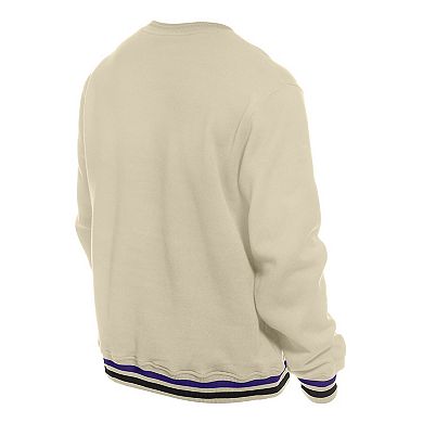 Men's New Era White Sacramento Kings Throwback Vintage Pullover Sweatshirt