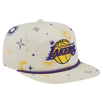 Men's New Era Cream Los Angeles Lakers Lunar Golfer Snapback Hat