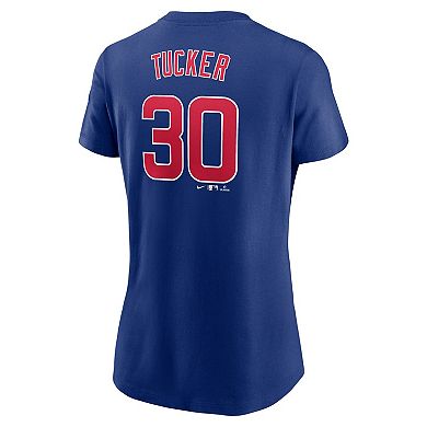 Women's Nike Kyle Tucker Blue Chicago Cubs Fuse Name & Number T-Shirt