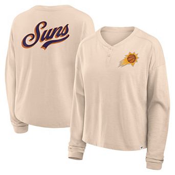 Women's Fanatics Natural Phoenix Suns Boxed Out Drop Fashion Long Sleeve T-Shirt