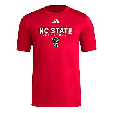 Men's adidas Red NC State Wolfpack Locker On-Court In The Fade Pregame AEROREADY T-Shirt