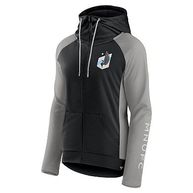 Women's Fanatics Black Minnesota United FC Interlock Lightweight Full-Zip Jacket