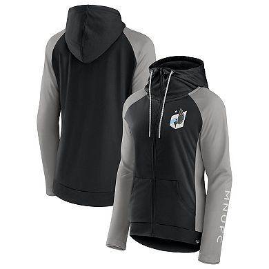 Women's Fanatics Black Minnesota United FC Interlock Lightweight Full-Zip Jacket