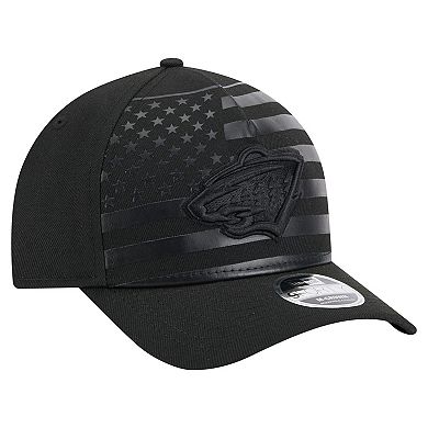 Men's New Era Black Minnesota Wild Game Day Stealth Flag 9FORTY A-Frame Adjustable Hat