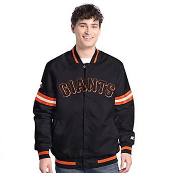 Men's Starter Black San Francisco Giants Scout Full-Snap Varsity Jacket