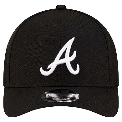 Men's New Era Black Atlanta Braves Player Replica 9FORTY Adjustable Hat