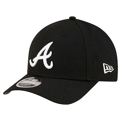 Men's New Era Black Atlanta Braves Player Replica 9FORTY Adjustable Hat