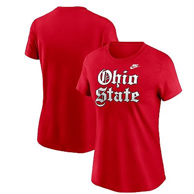 Women's Nike Scarlet Ohio State Buckeyes Old English T-Shirt