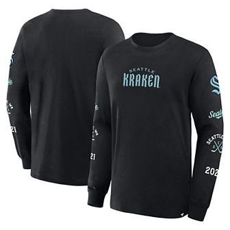 Men's Fanatics Black Seattle Kraken Boxed In Legacy Long Sleeve T-Shirt