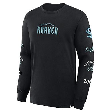 Men's Fanatics Black Seattle Kraken Boxed In Legacy Long Sleeve T-Shirt
