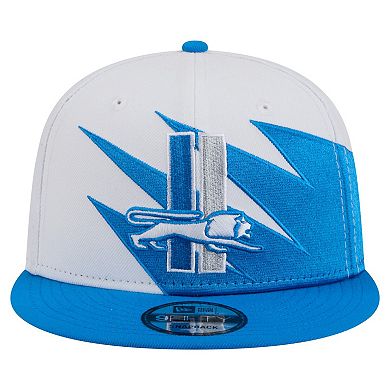 Men's New Era Blue Detroit Lions Throwback Jagged 9FiFTY Snapback Hat