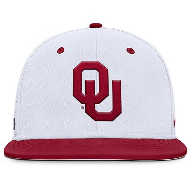 Men's Nike White Oklahoma Sooners On-Field Dugout True Performance Fitted Hat
