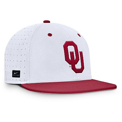 Men's Nike White Oklahoma Sooners On-Field Dugout True Performance Fitted Hat