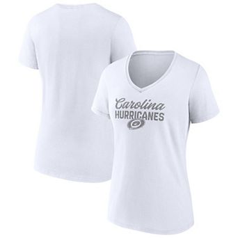 Women's Fanatics Carolina Hurricanes White Out V-Neck T-Shirt