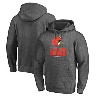 Men's Fanatics Heather Charcoal Cleveland Browns Team Lockup Fleece Pullover Hoodie
