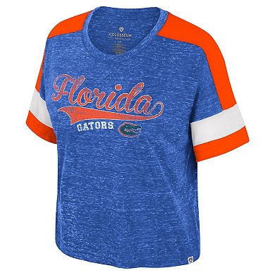 Women's Colosseum Royal Florida Gators Color Block Scoop Neck T-Shirt