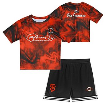 Toddler Orange/Black San Francisco Giants Pinch Hitter Infielder T-Shirt & Shorts Set