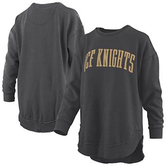 Women's Pressbox Black UCF Knights Melange Poncho Vintage Fleece Long Sleeve Pullover Sweatshirt