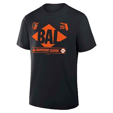 Men's Fanatics Black Baltimore Orioles 2025 Spring Training Grapefruit League True Icon T-Shirt