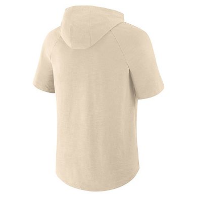 Men's Fanatics Gold Philadelphia Union Hat Trick Stadium Slub Raglan Short Sleeve Pullover Hoodie