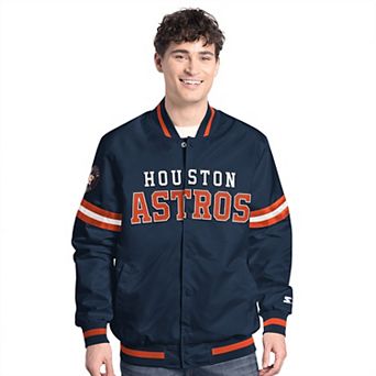Men's Starter Navy Houston Astros Scout Full-Snap Varsity Jacket