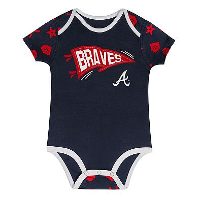 Infant Navy Atlanta Braves On Deck 2-Piece Diaper Cover Set