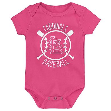 Infant St. Louis Cardinals Slide Home Three-Pack Bodysuit Set