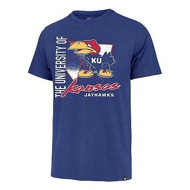 Men's '47 Royal Kansas Jayhawks Side Arm Franklin T-Shirt