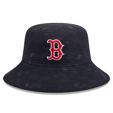 Youth New Era Navy Boston Red Sox 2025 Spring Training All Over Print Bucket Hat