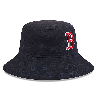 Youth New Era Navy Boston Red Sox 2025 Spring Training All Over Print Bucket Hat