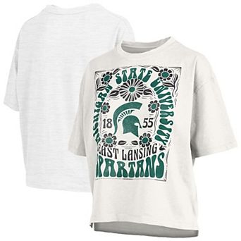 Women's Pressbox White Michigan State Spartans Harmony Oversized T-Shirt