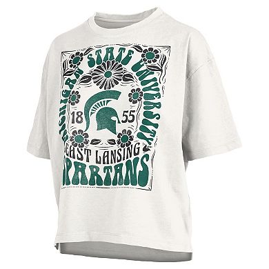 Women's Pressbox White Michigan State Spartans Harmony Oversized T-Shirt
