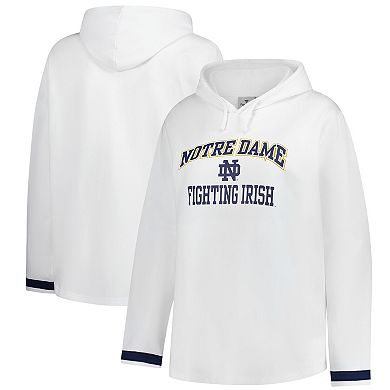 Women's Fanatics White Notre Dame Fighting Irish Plus Size Pullover Hoodie
