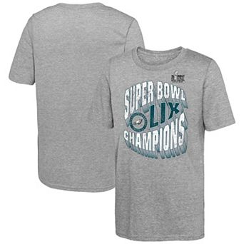 Youth Fanatics Heather Gray Philadelphia Eagles Super Bowl LIX Champions Historic Win Tri-Blend T-Shirt