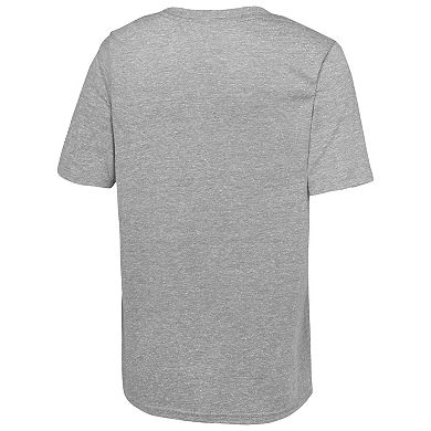 Youth Fanatics Heather Gray Philadelphia Eagles Super Bowl LIX Champions Historic Win Tri-Blend T-Shirt